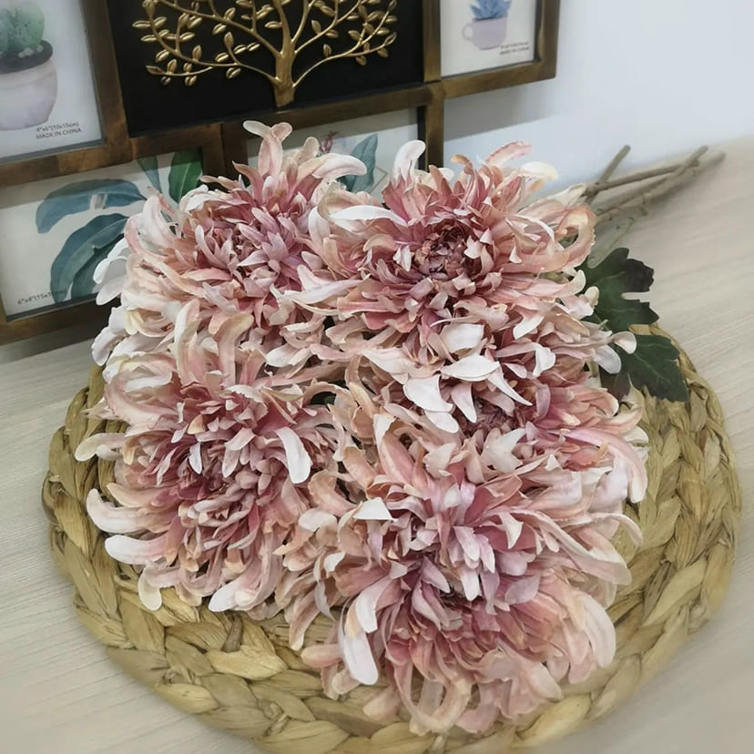 Искусственные цветы в Новочебоксарске | Цветок искусственный «Хризантема», персиково-розовая, одиночный