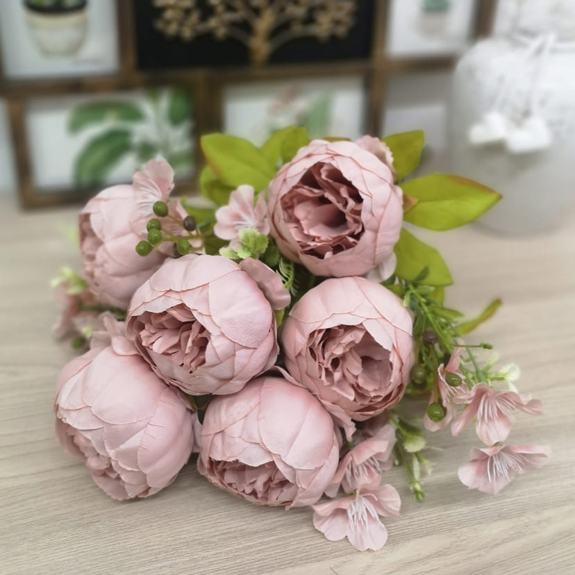 Искусственные цветы в Новочебоксарске | Цветы искусственные «Пионы», розовый, винтаж, букет