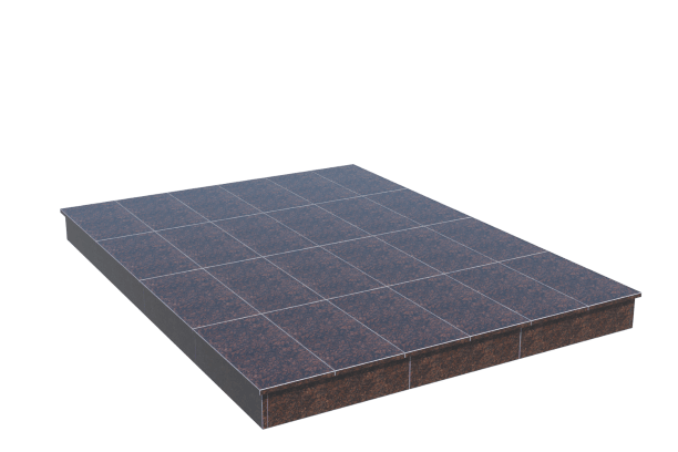 Площадки на могилу в Новочебоксарске | Площадка с вертикальной (15 см) облицовкой Дымовским гранитом