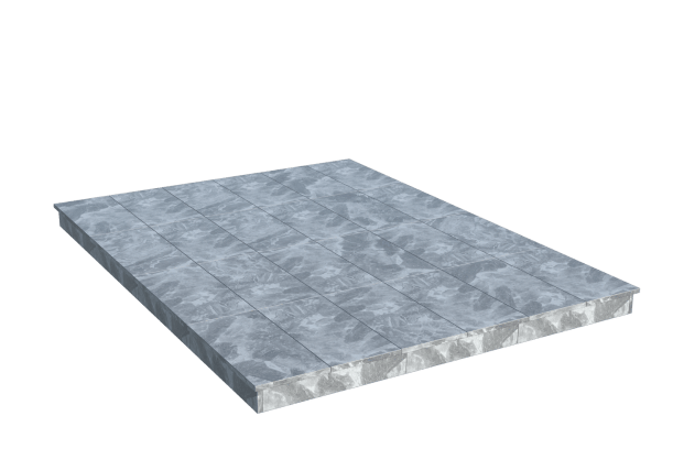 Площадки на могилу в Новочебоксарске | Площадка с вертикальной (10 см) мраморной облицовкой