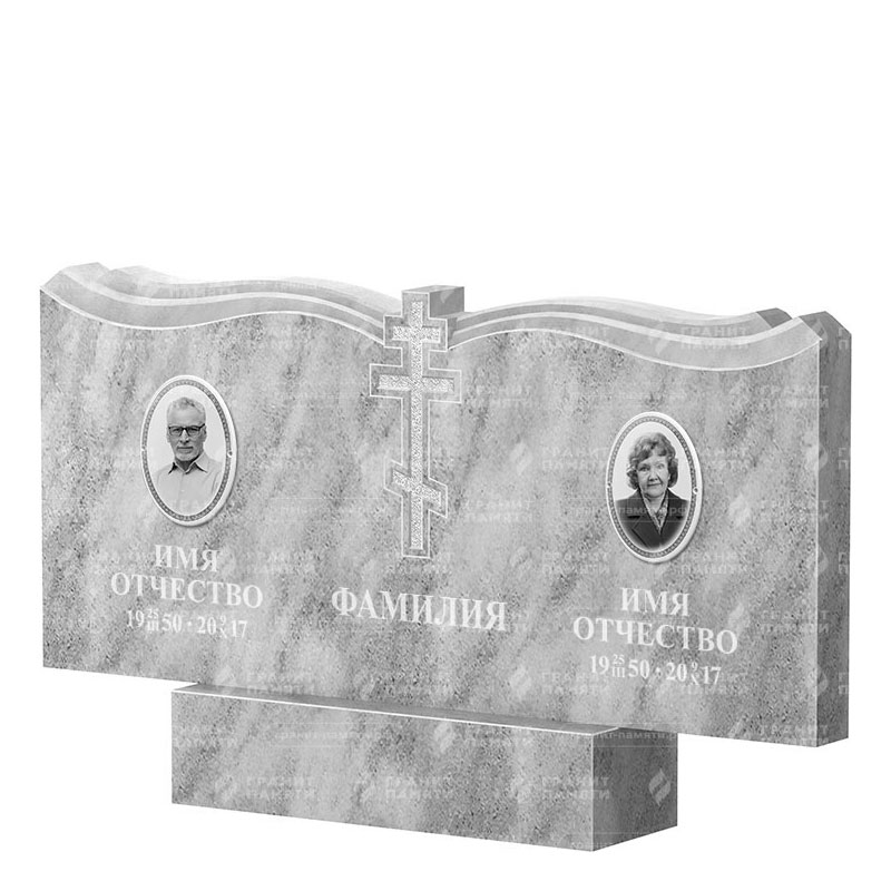Памятники из мрамора в Новочебоксарске | Двойной мраморный памятник ФМ-262