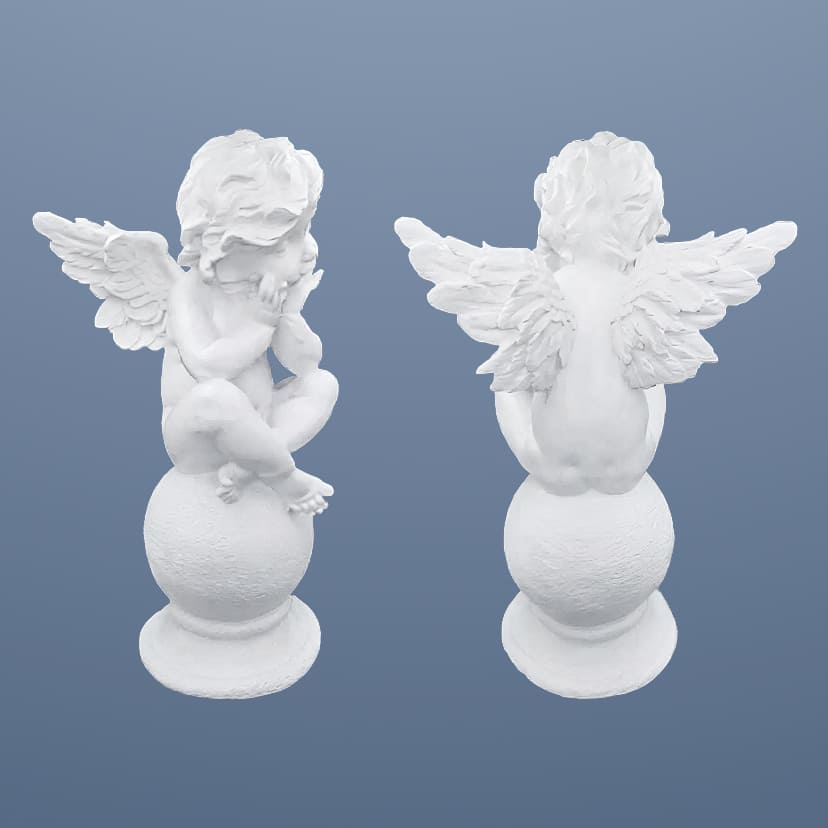 Скульптуры из искусственного мрамора в Новочебоксарске | Скульптура ангел на шаре №1