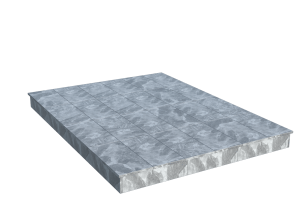 Площадки на могилу в Новочебоксарске | Площадка с вертикальной (15 см) мраморной облицовкой