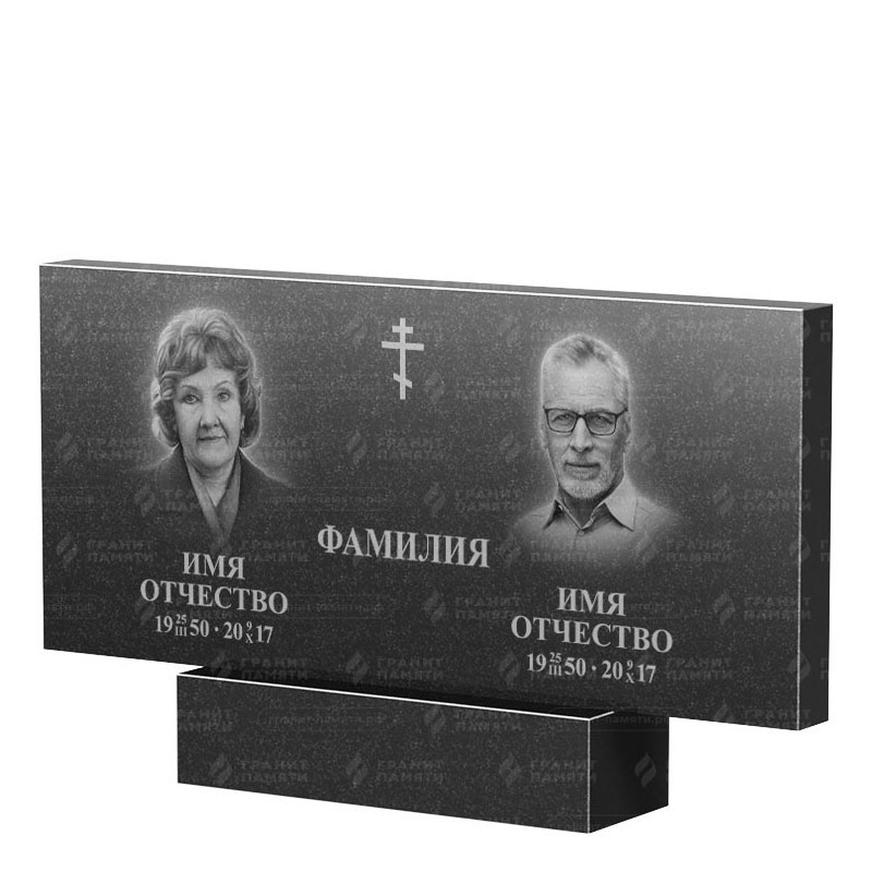 Памятники из гранита двойные в Новочебоксарске | Двойной гранитный памятник, прямой