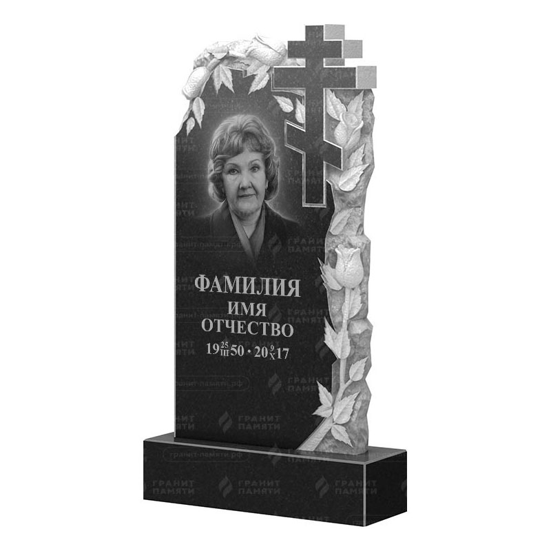 Памятники из гранита с цветами в Новочебоксарске | Гранитный памятник ФГ-088