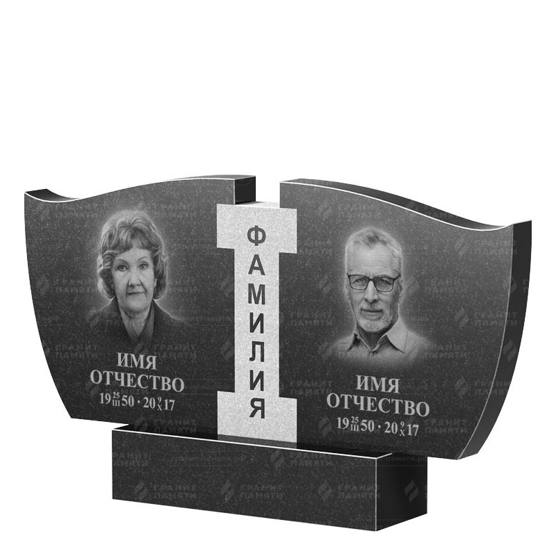 Памятники из гранита двойные в Новочебоксарске | Двойной гранитный памятник ФГ-138