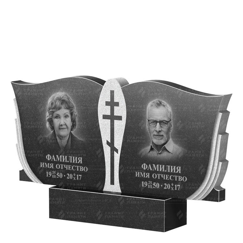 Памятники из гранита двойные в Новочебоксарске | Двойной гранитный памятник ФГ-136