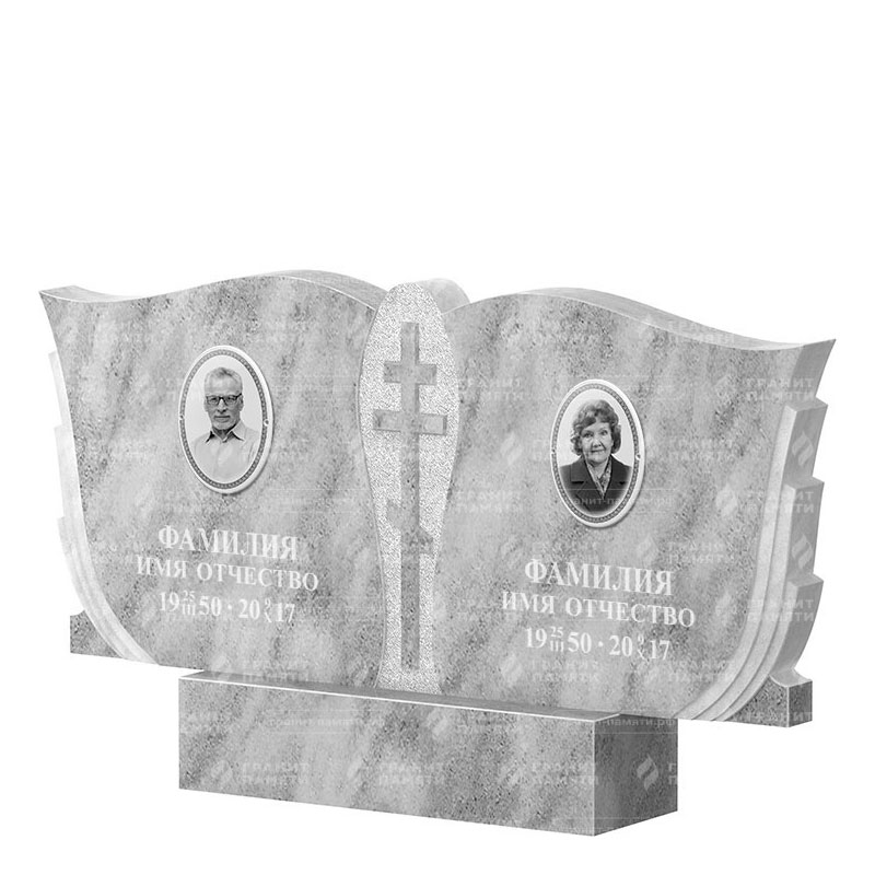 Памятники из мрамора в Новочебоксарске | Двойной мраморный памятник ФМ-136