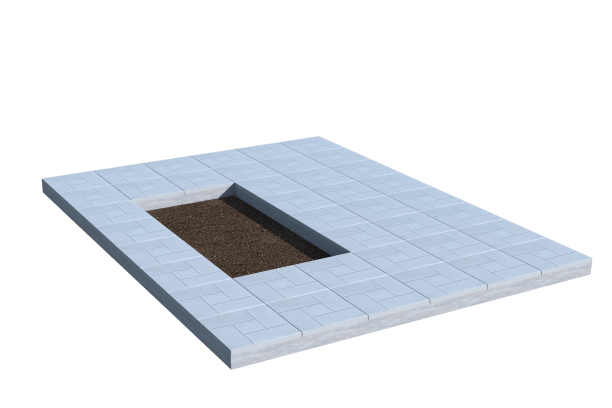 Площадки на могилу в Новочебоксарске | Площадка с тротуарной плиткой (под цветник)