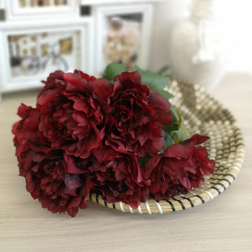 Искусственные цветы в Новочебоксарске | Цветы искусственные «Пионы», бордовые, букет