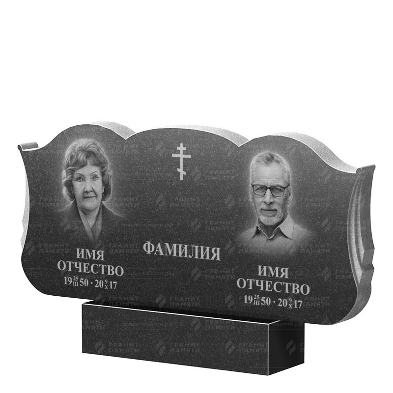 Гранитные памятники в Новочебоксарске | Двойной гранитный памятник ФГ-261