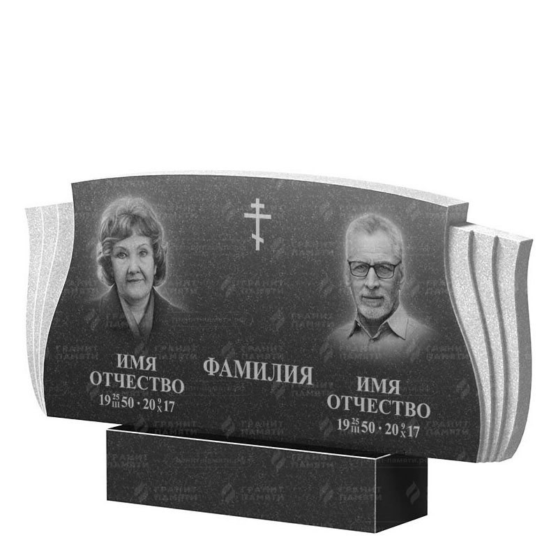 Гранитные памятники в Новочебоксарске | Двойной гранитный памятник ФГ-264