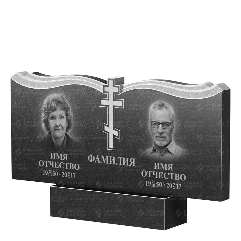 Гранитные памятники в Новочебоксарске | Двойной гранитный памятник ФГ-262