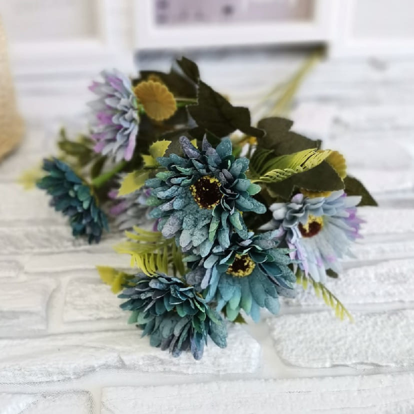 Искусственные цветы в Новочебоксарске | Цветы искусственные «Ромашки», фиолетово-голубые, букет