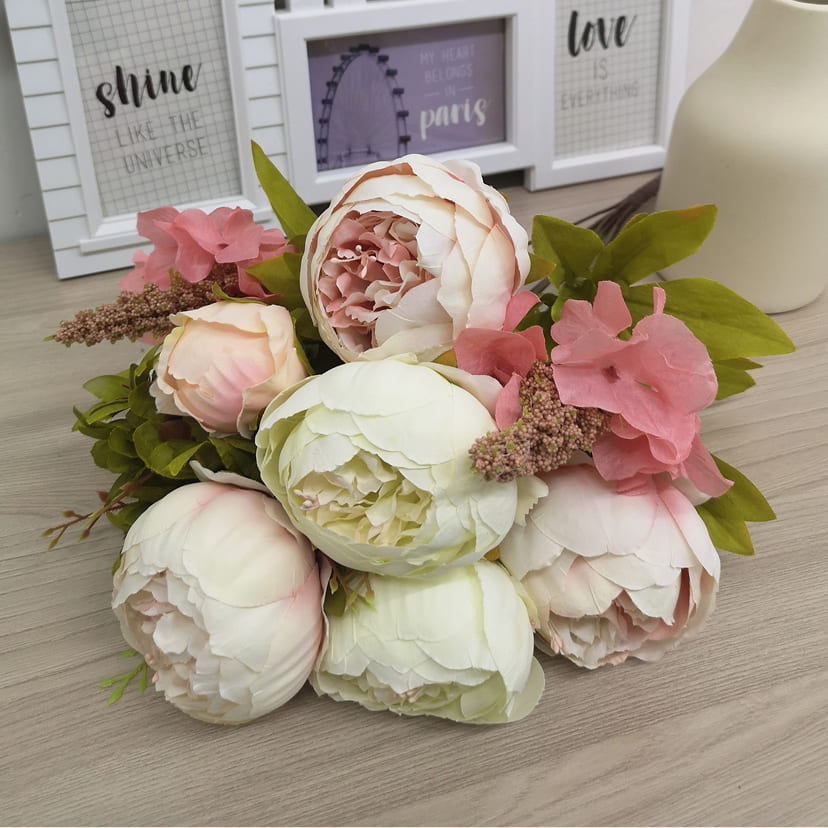 Искусственные цветы в Новочебоксарске | Цветы искусственные «Пионы», молочно-розовые, букет
