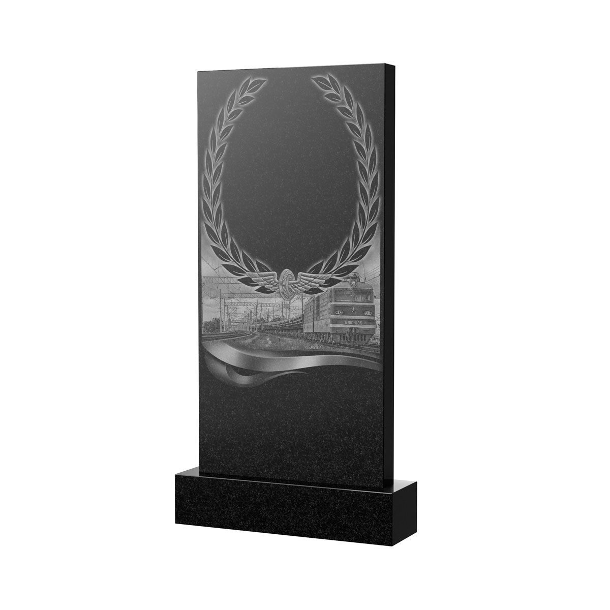 Художественное оформление памятника в Новочебоксарске | Художественное оформление на гранитную стелу, рисунок ВХО-054