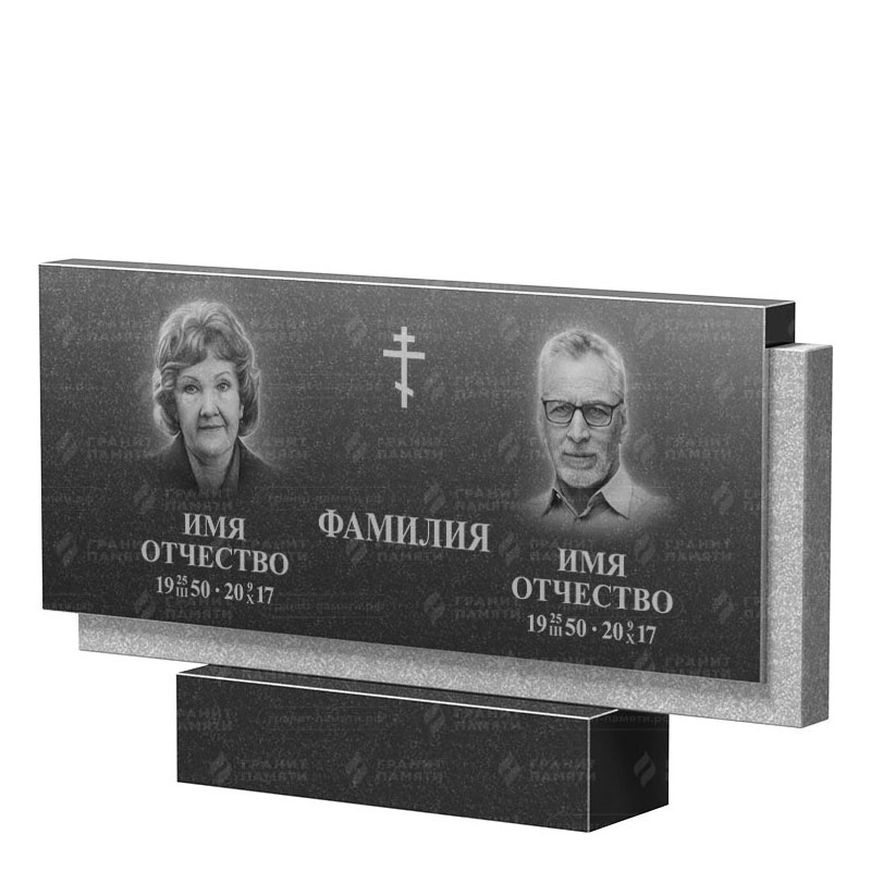 Памятники из гранита двойные в Новочебоксарске | Двойной гранитный памятник ФГ-132