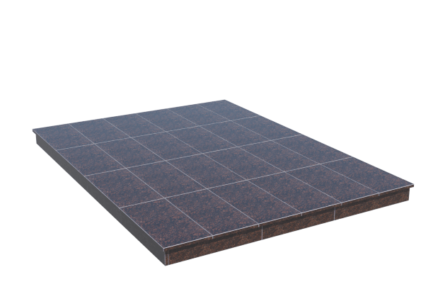 Площадки на могилу в Новочебоксарске | Площадка с вертикальной (10 см) облицовкой Дымовским гранитом